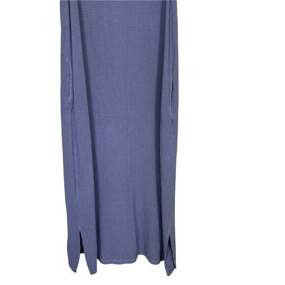 Mododoc Sleeveless V Neck Puckered Maxi Dress Purple Size Small - Picture 3 of 10